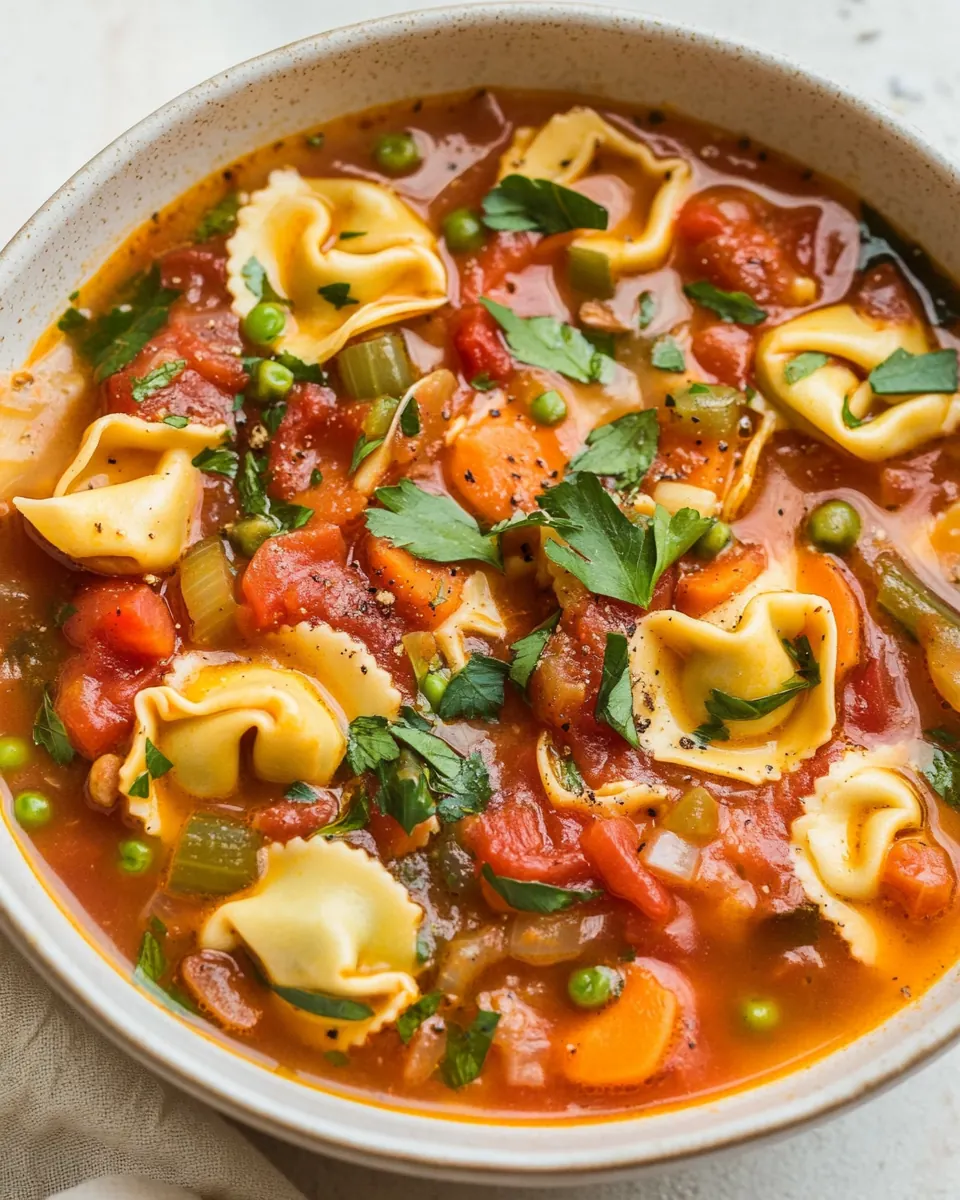 Vegetarian Tortellini Soup