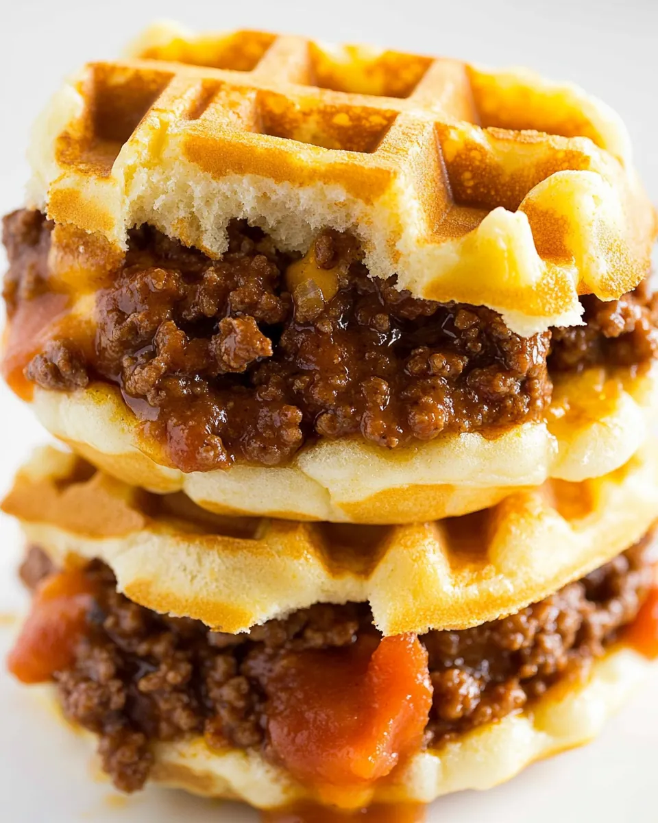 Waffled Sloppy Joe Sliders