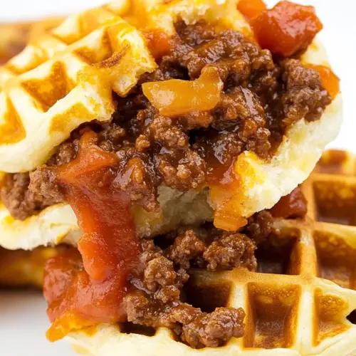 Waffled Sloppy Joe Sliders