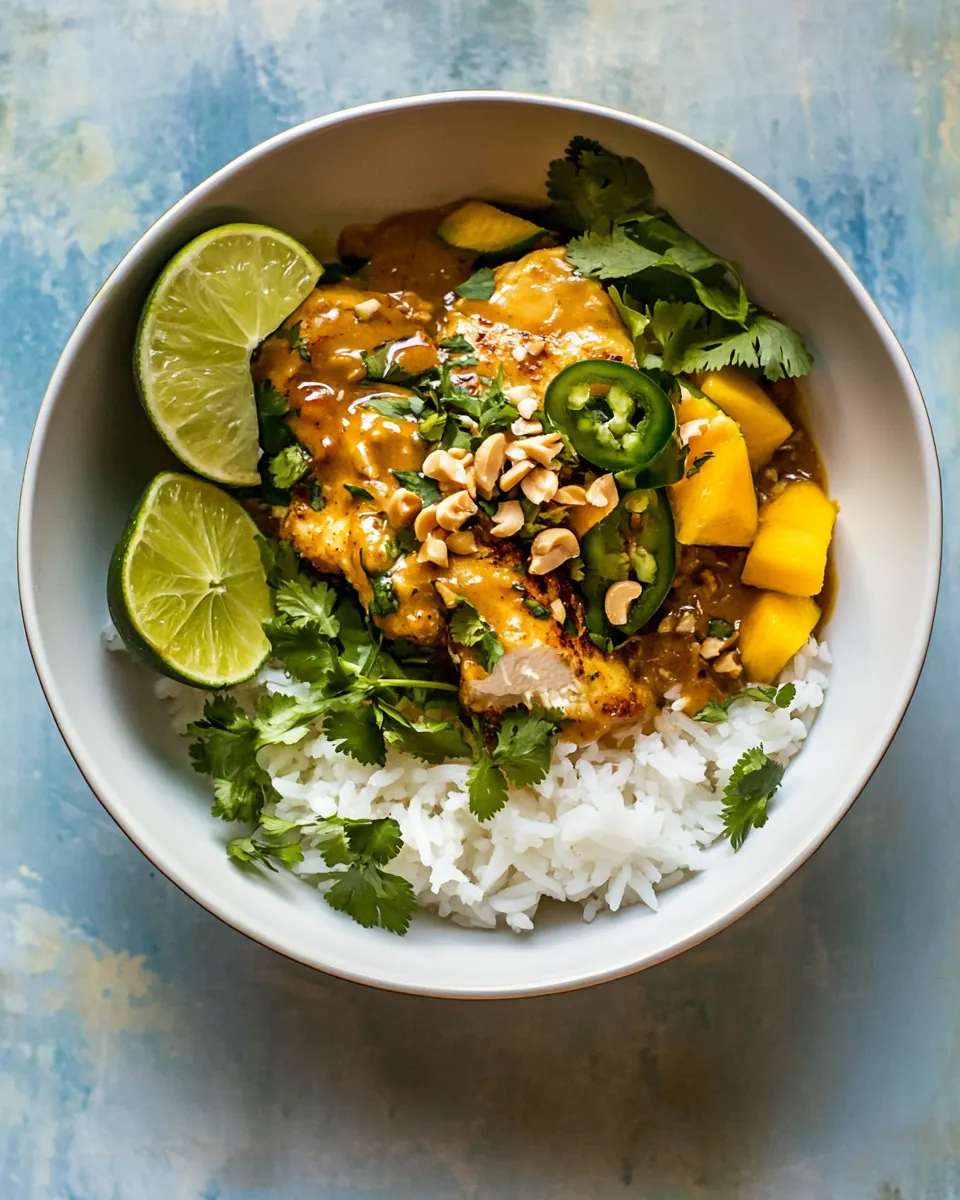 Weeknight Thai Peanut Chicken with Spicy Lime Mango