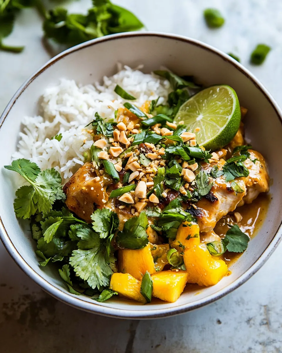 Weeknight Thai Peanut Chicken with Spicy Lime Mango