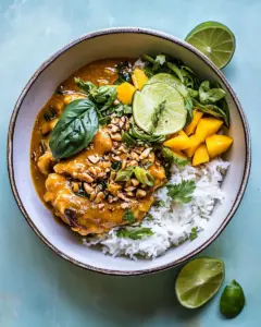 Weeknight Thai Peanut Chicken with Spicy Lime Mango