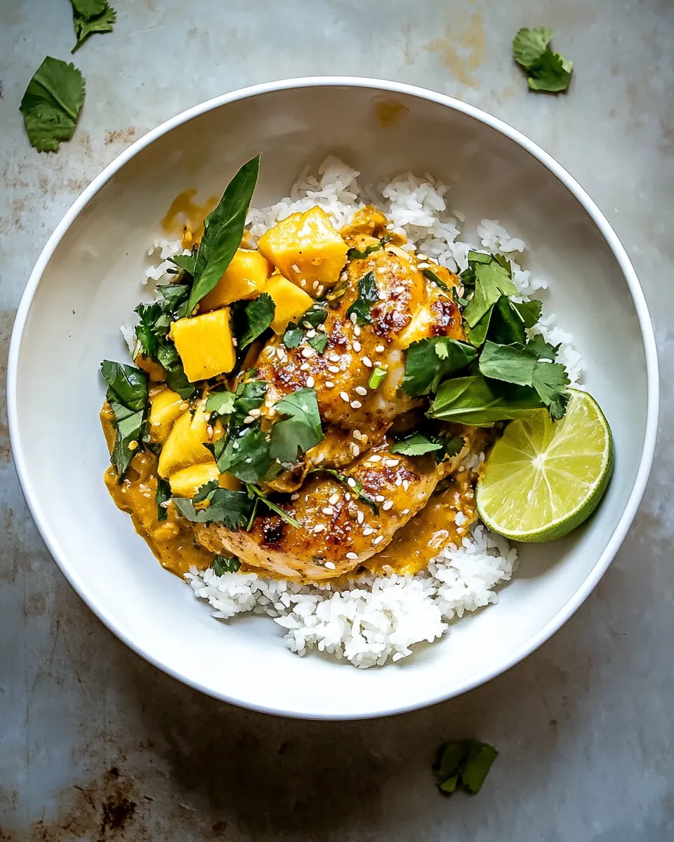 Weeknight Thai Peanut Chicken with Spicy Lime Mango