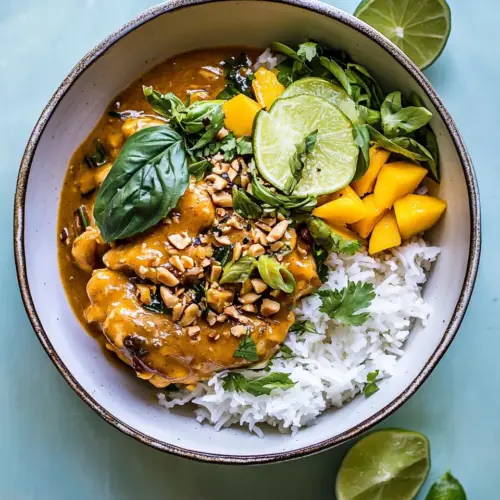 Weeknight Thai Peanut Chicken with Spicy Lime Mango