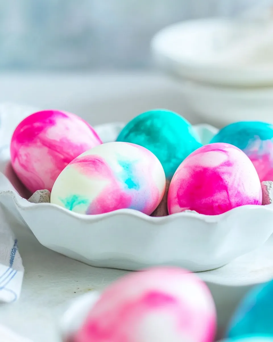 Whipped Cream Dyed Eggs