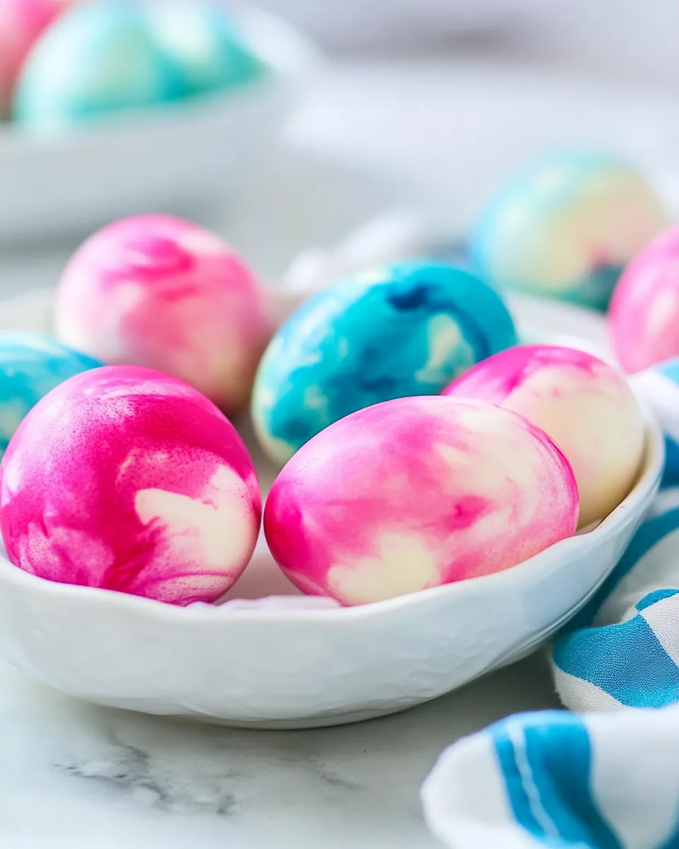 Whipped Cream Dyed Eggs