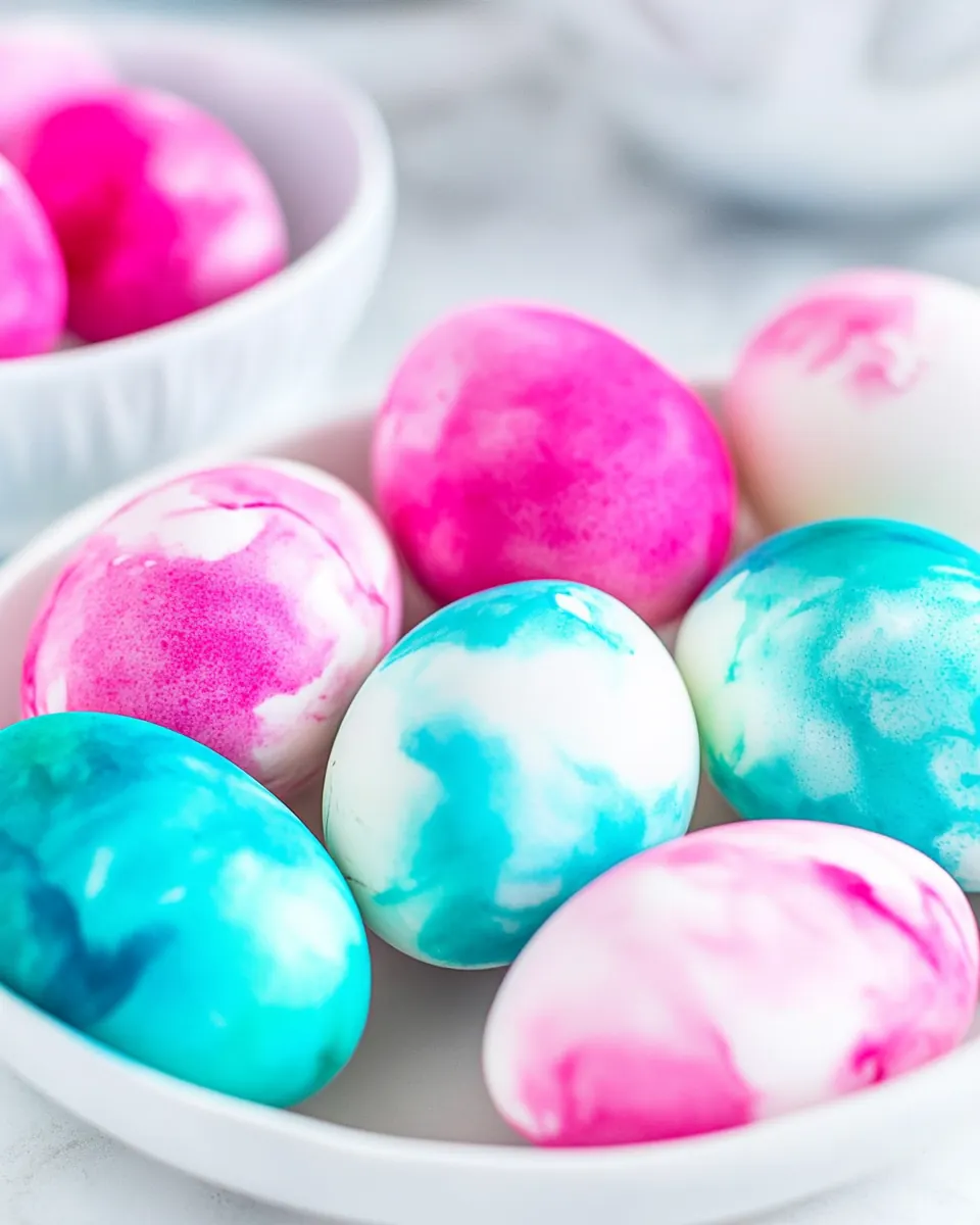 Whipped Cream Dyed Eggs