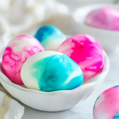 Whipped Cream Dyed Eggs