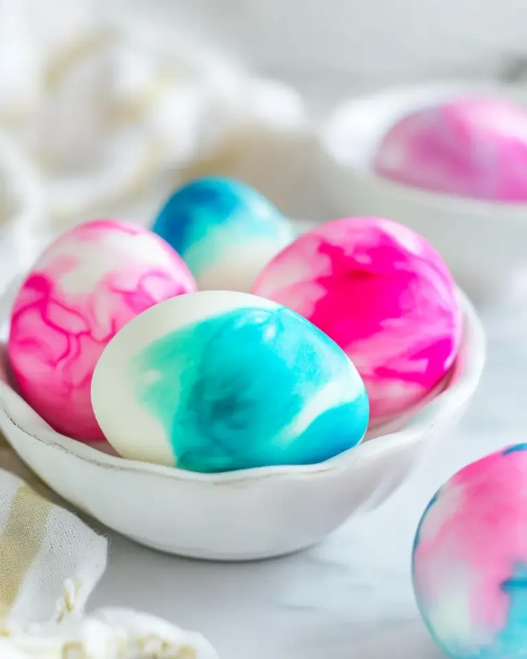 Whipped Cream Dyed Eggs