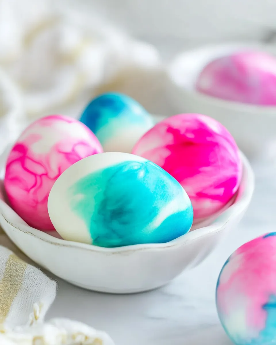 Whipped Cream Dyed Eggs