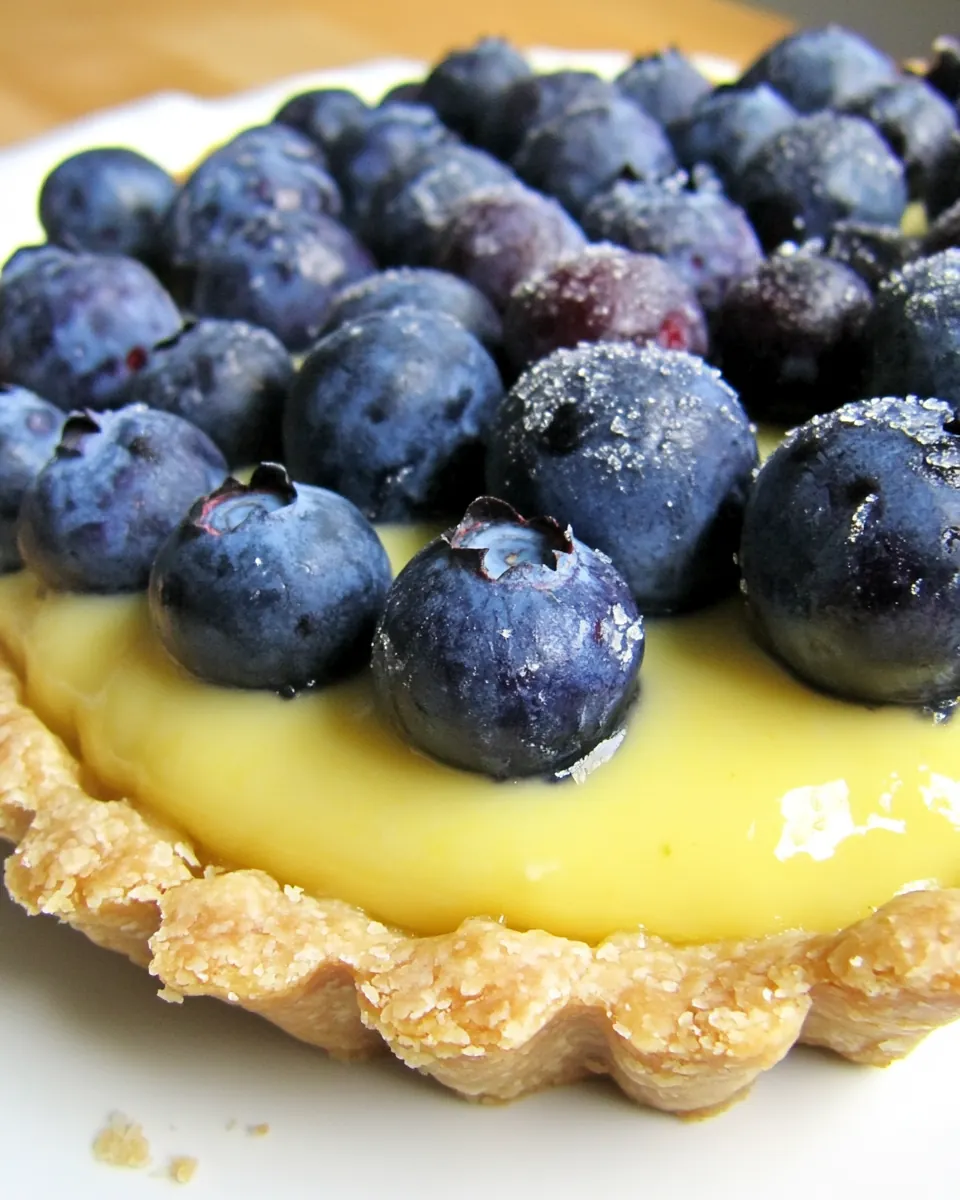 White Balsamic Custard Tart with Blueberries