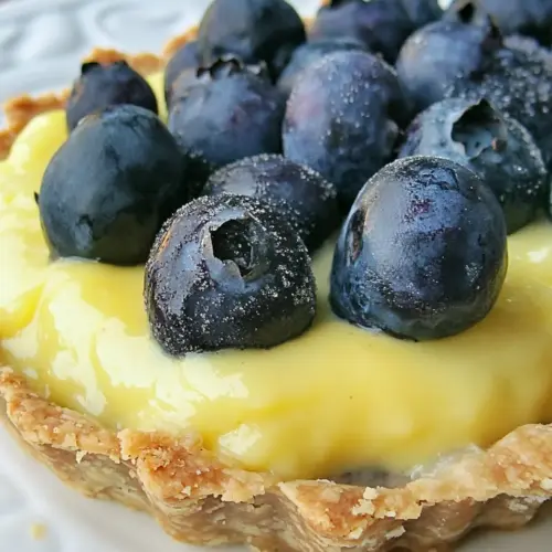 White Balsamic Custard Tart with Blueberries