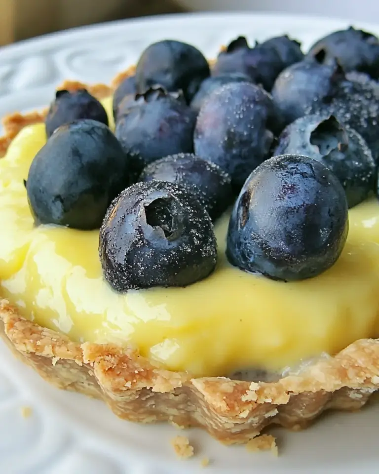 White Balsamic Custard Tart with Blueberries