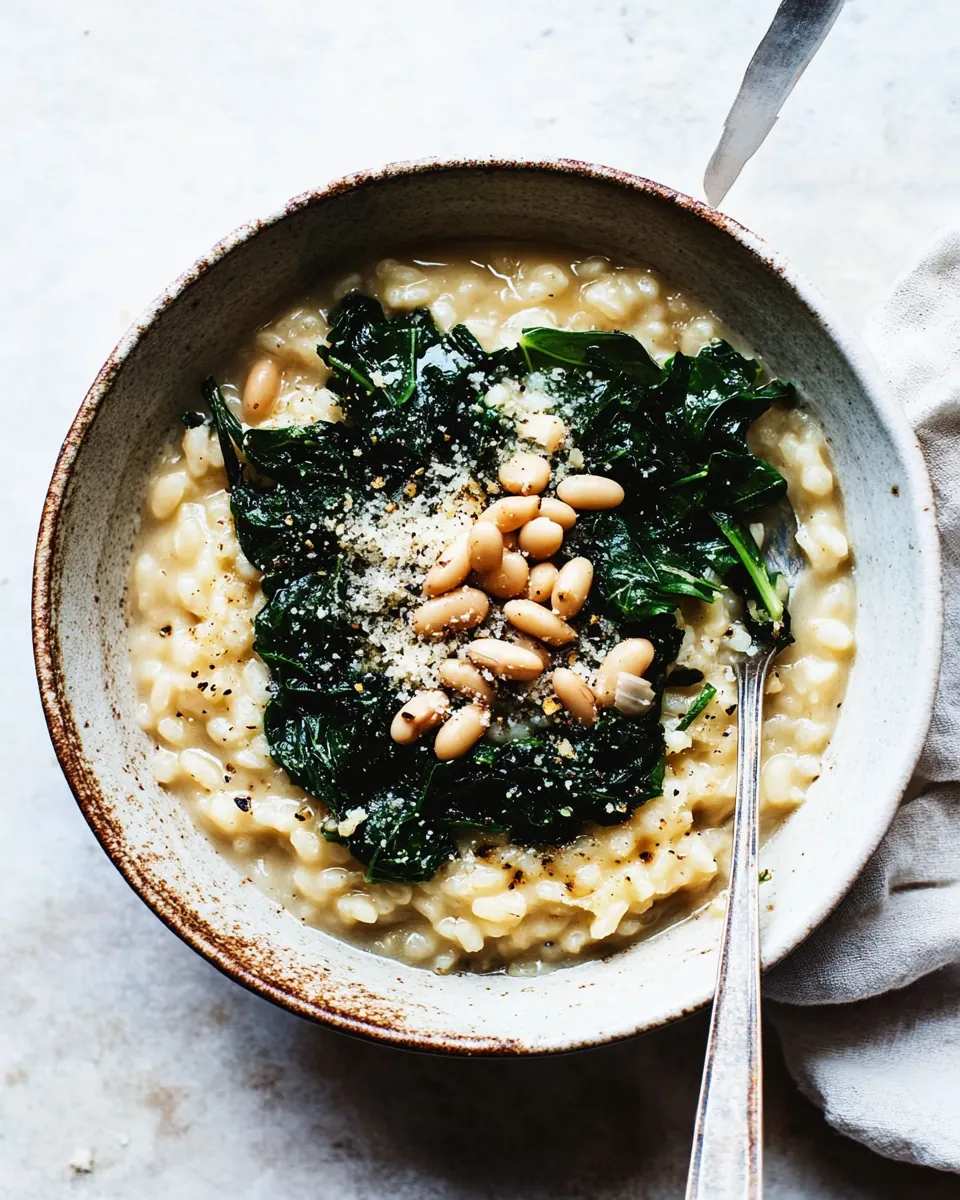 White Bean Risotto with Garlicky Greens