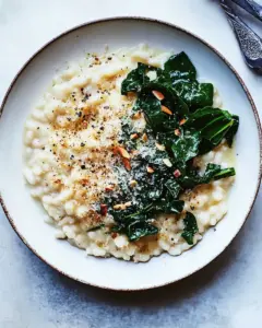 White Bean Risotto with Garlicky Greens