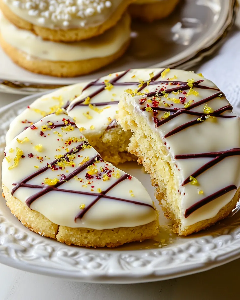White Chocolate Dipped Lemon Shortbread
