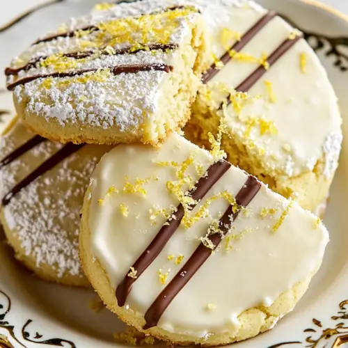 White Chocolate Dipped Lemon Shortbread