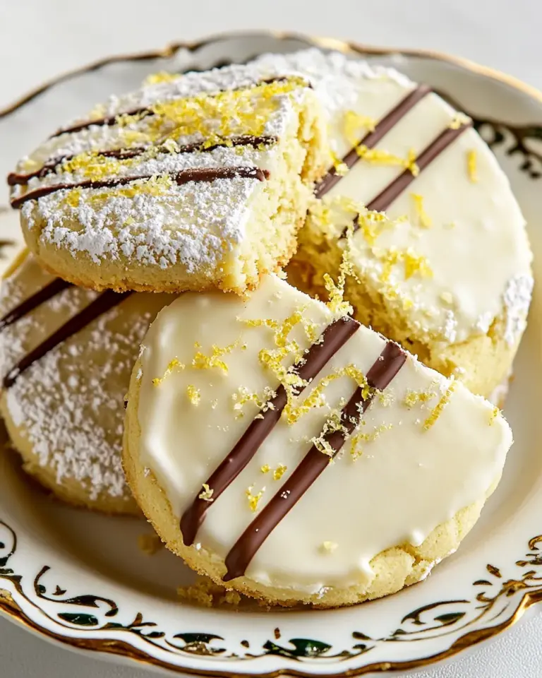 White Chocolate Dipped Lemon Shortbread