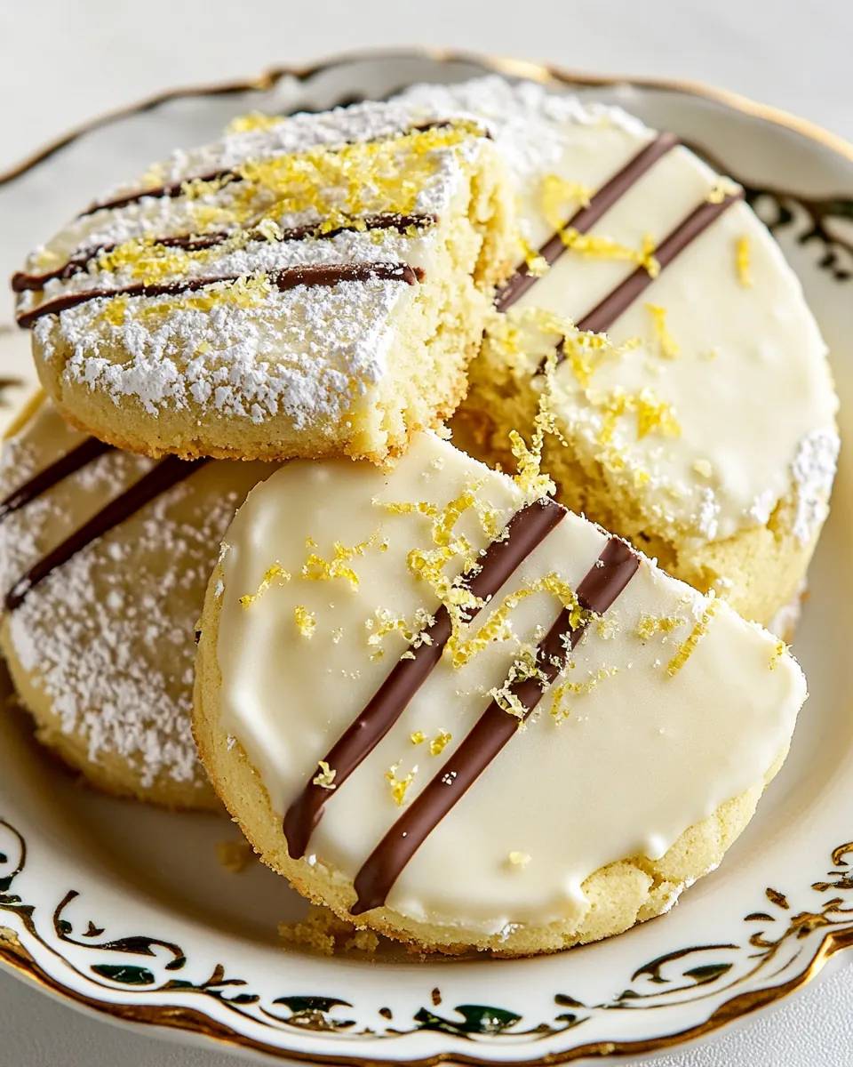 White Chocolate Dipped Lemon Shortbread