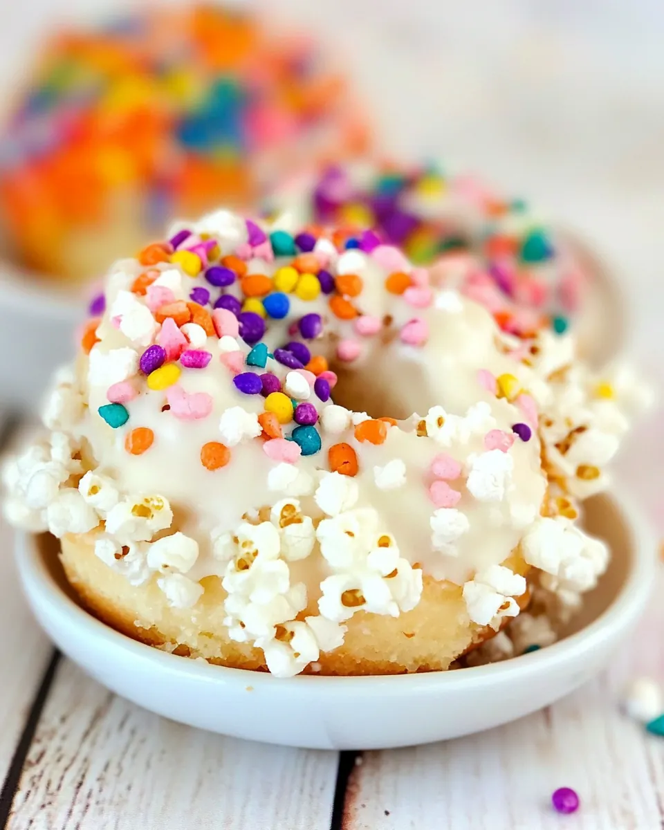 White Chocolate Funfetti Popcorn Donuts