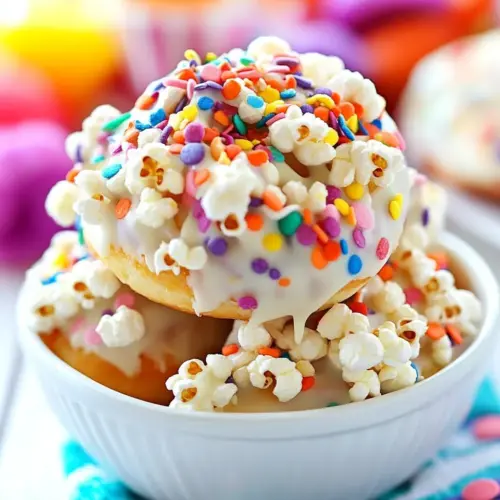 White Chocolate Funfetti Popcorn Donuts