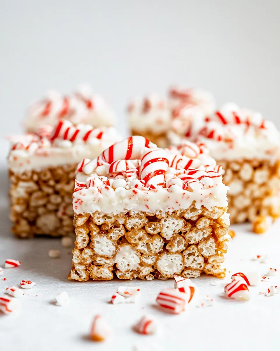 White Chocolate Peppermint Pretzel Rice Krispie Treats