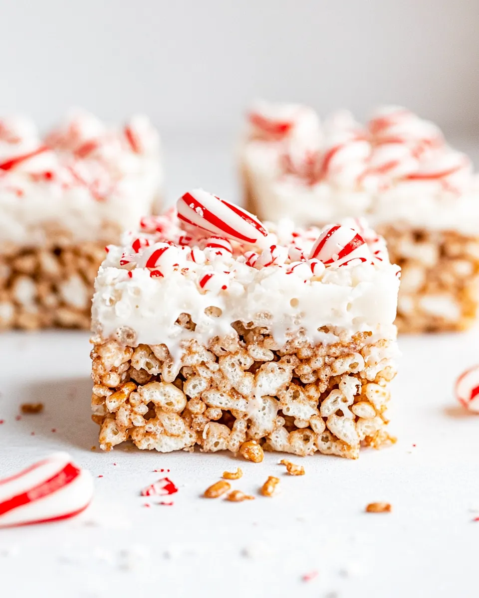 White Chocolate Peppermint Pretzel Rice Krispie Treats