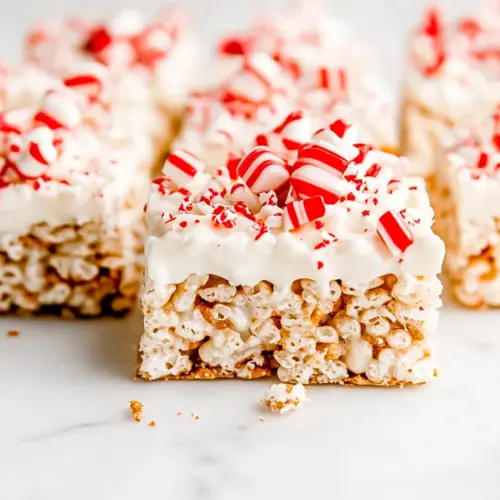 White Chocolate Peppermint Pretzel Rice Krispie Treats