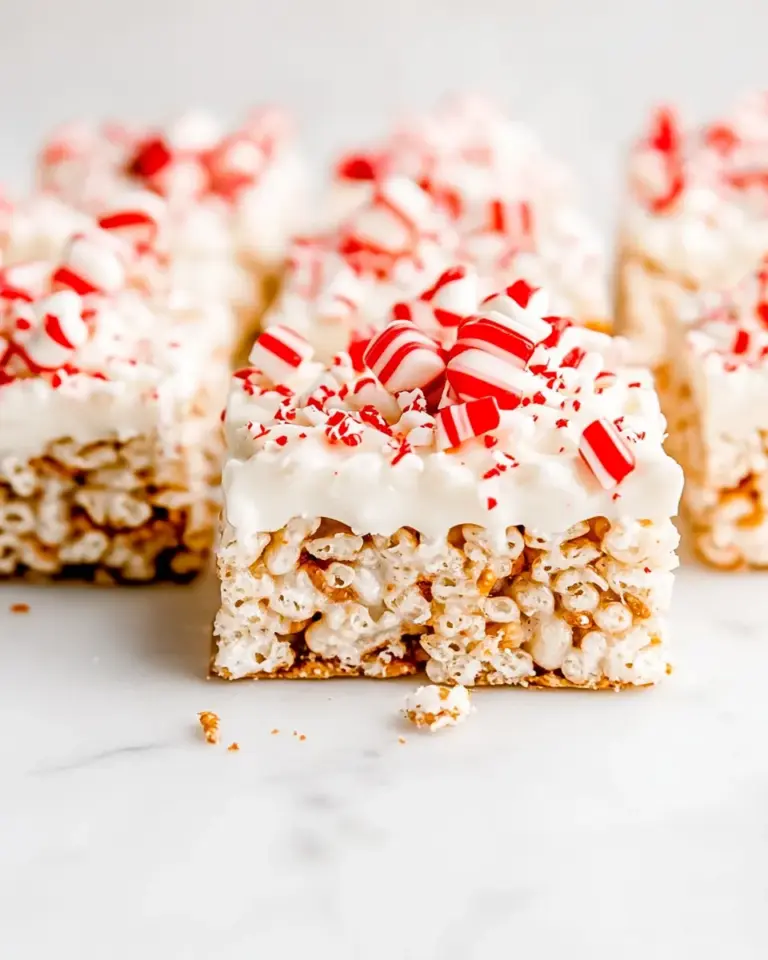 White Chocolate Peppermint Pretzel Rice Krispie Treats
