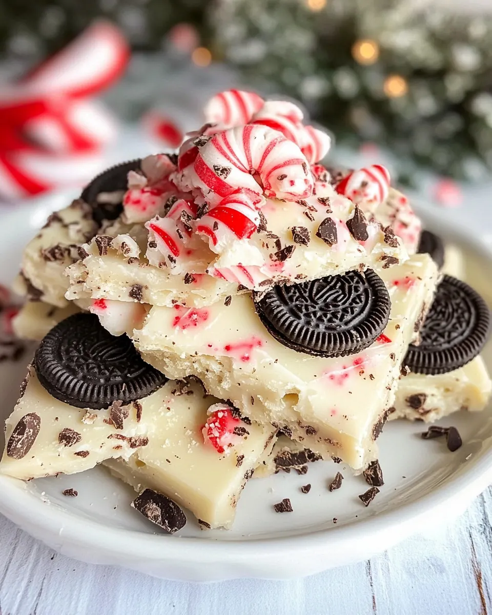 White Chocolate Saltine Toffee with Oreos and Peppermints