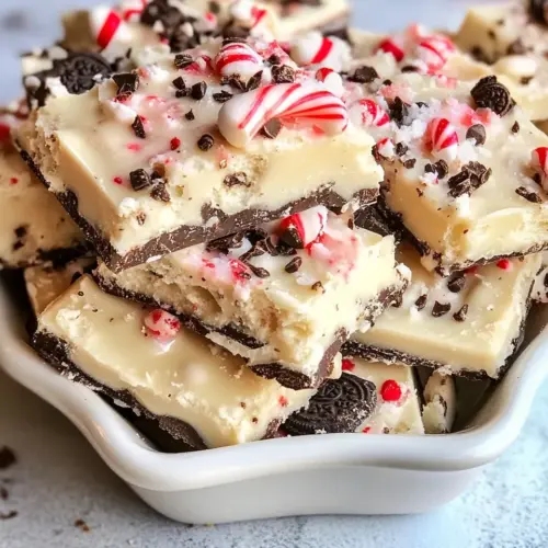 White Chocolate Saltine Toffee with Oreos and Peppermints