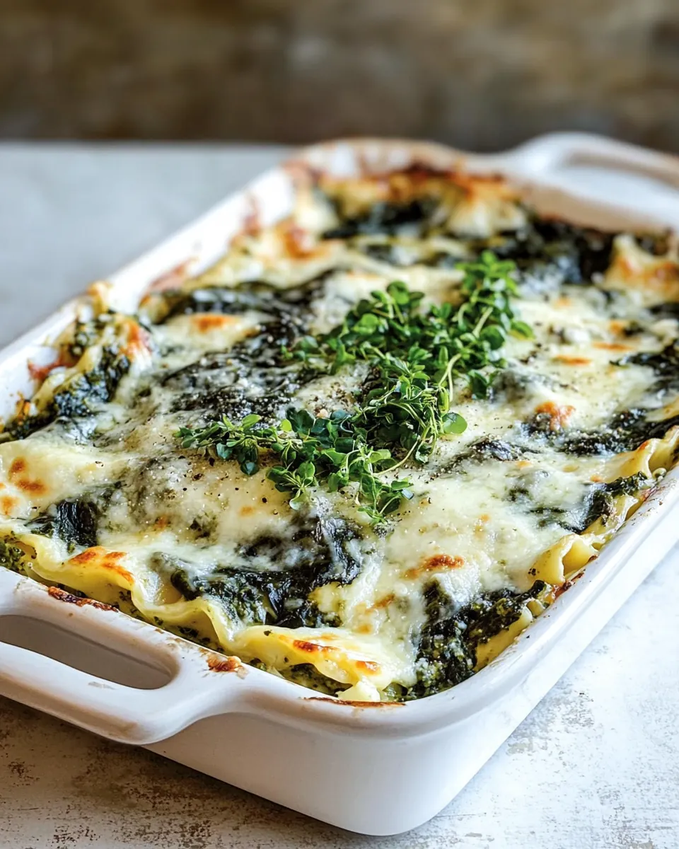 White Pesto Spinach Lasagna