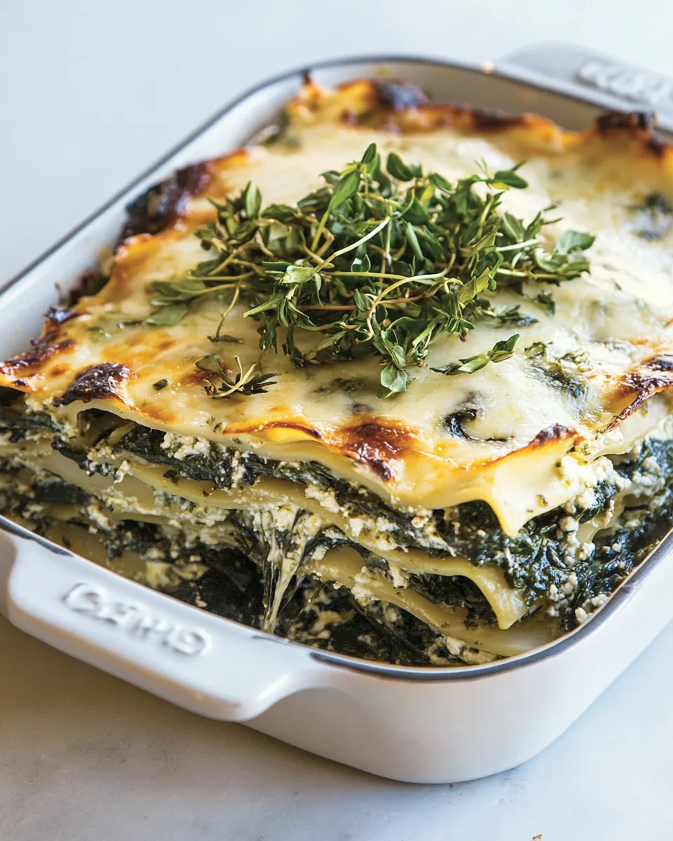 White Pesto Spinach Lasagna