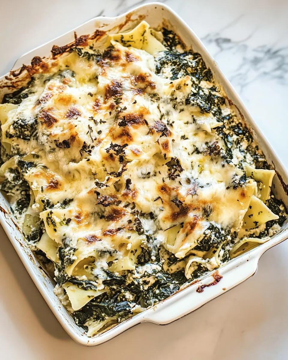 White Pesto Spinach Lasagna