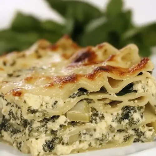 White Spinach Artichoke Lasagna