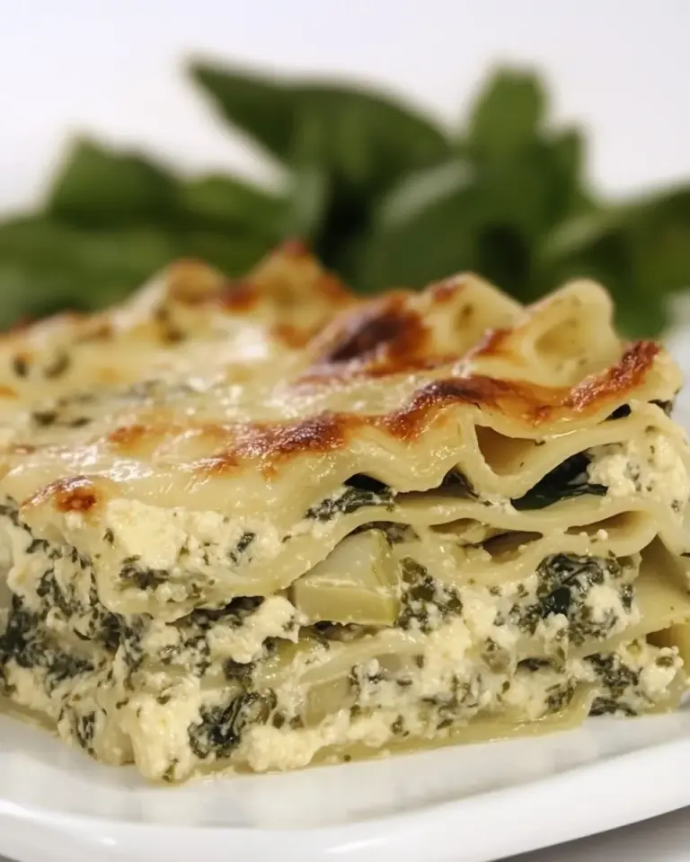 White Spinach Artichoke Lasagna