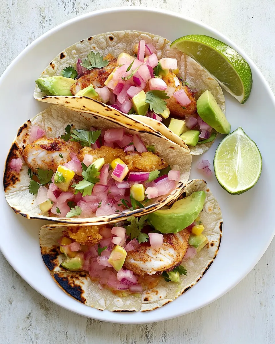 Whitefish and Crispy Avocado Tacos