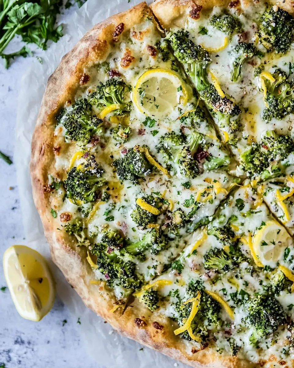 Whole Wheat Lemon Roasted Broccoli Pizza