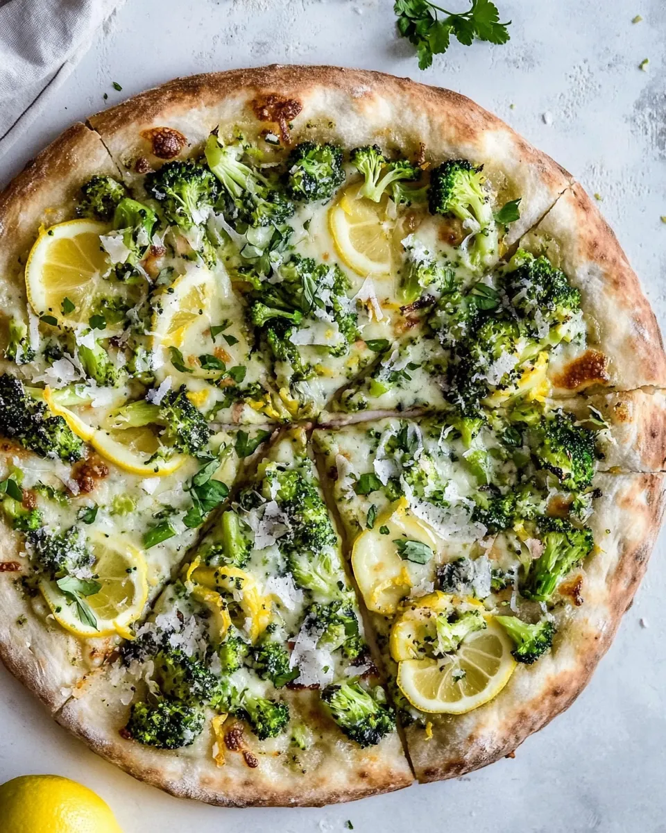 Whole Wheat Lemon Roasted Broccoli Pizza