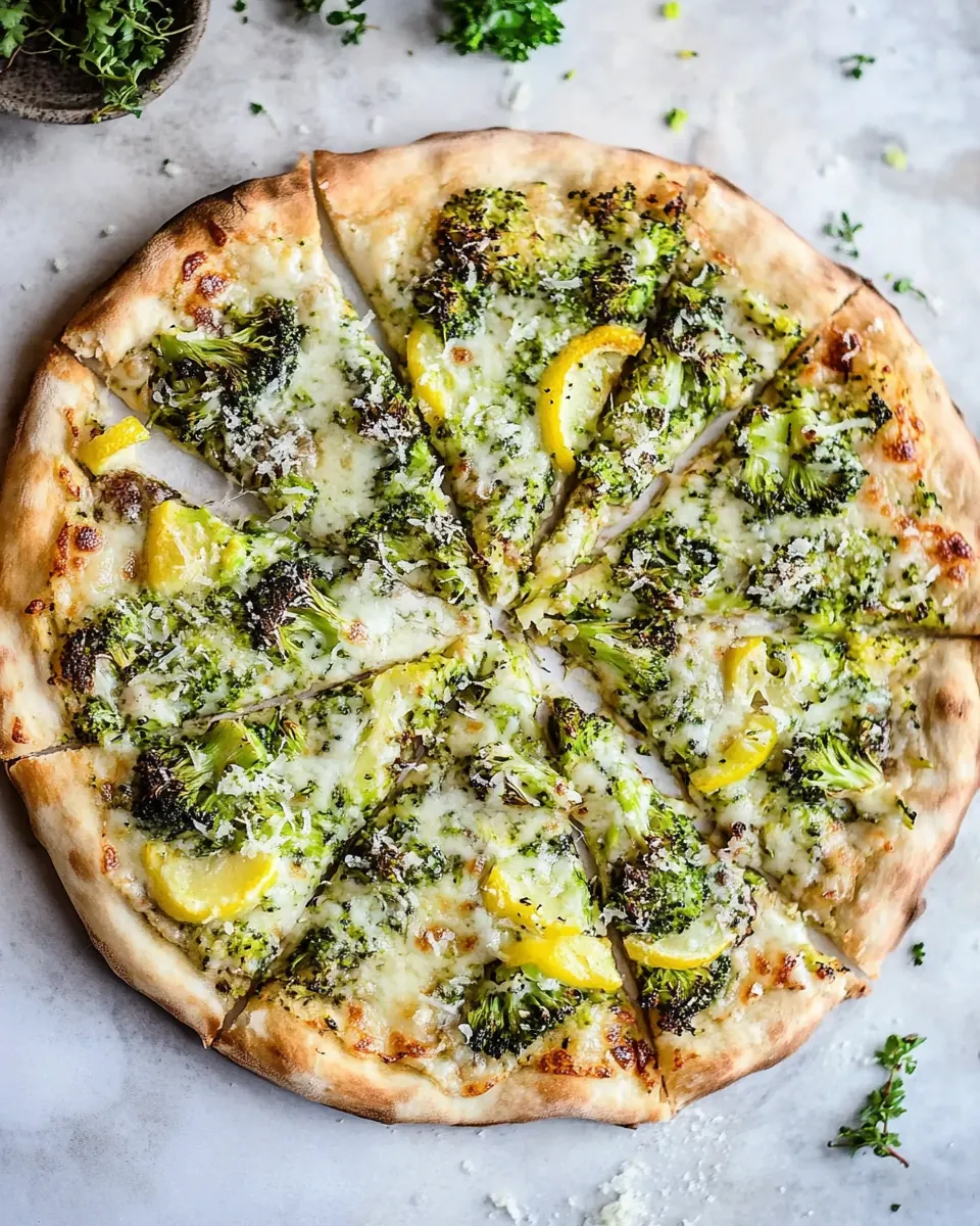 Whole Wheat Lemon Roasted Broccoli Pizza