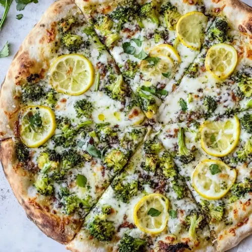 Whole Wheat Lemon Roasted Broccoli Pizza