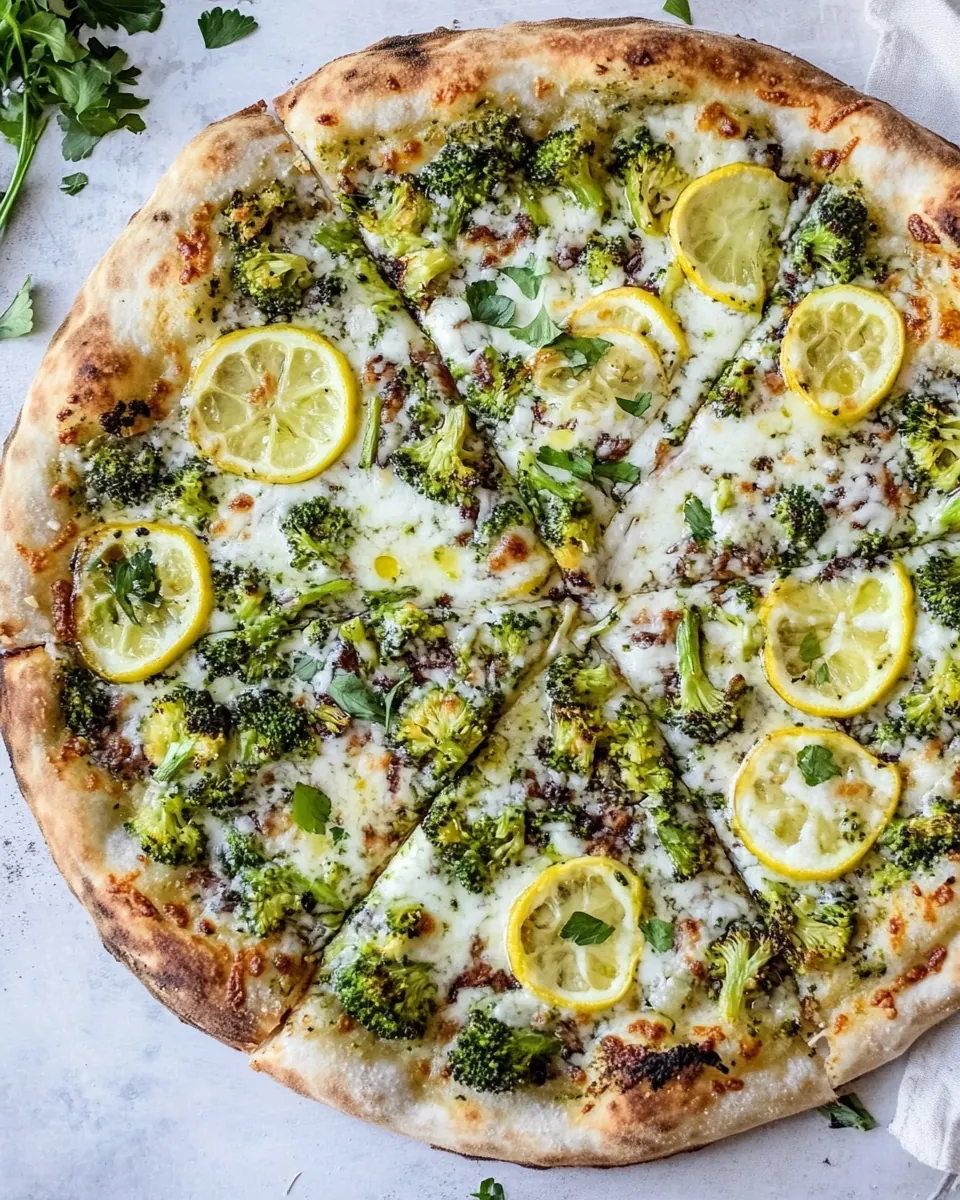 Whole Wheat Lemon Roasted Broccoli Pizza