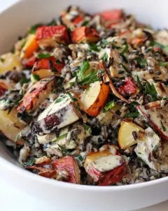 Wild Rice Salad with Roasted Vegetables and Lemon Tahini Dressing