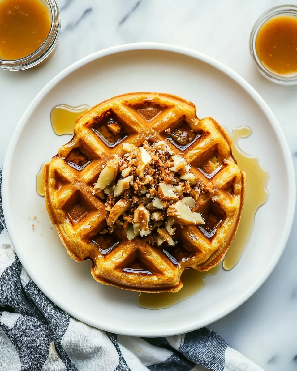 Yeasted Pumpkin Waffles with Candied Ginger