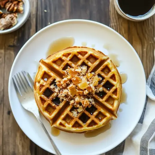 Yeasted Pumpkin Waffles with Candied Ginger