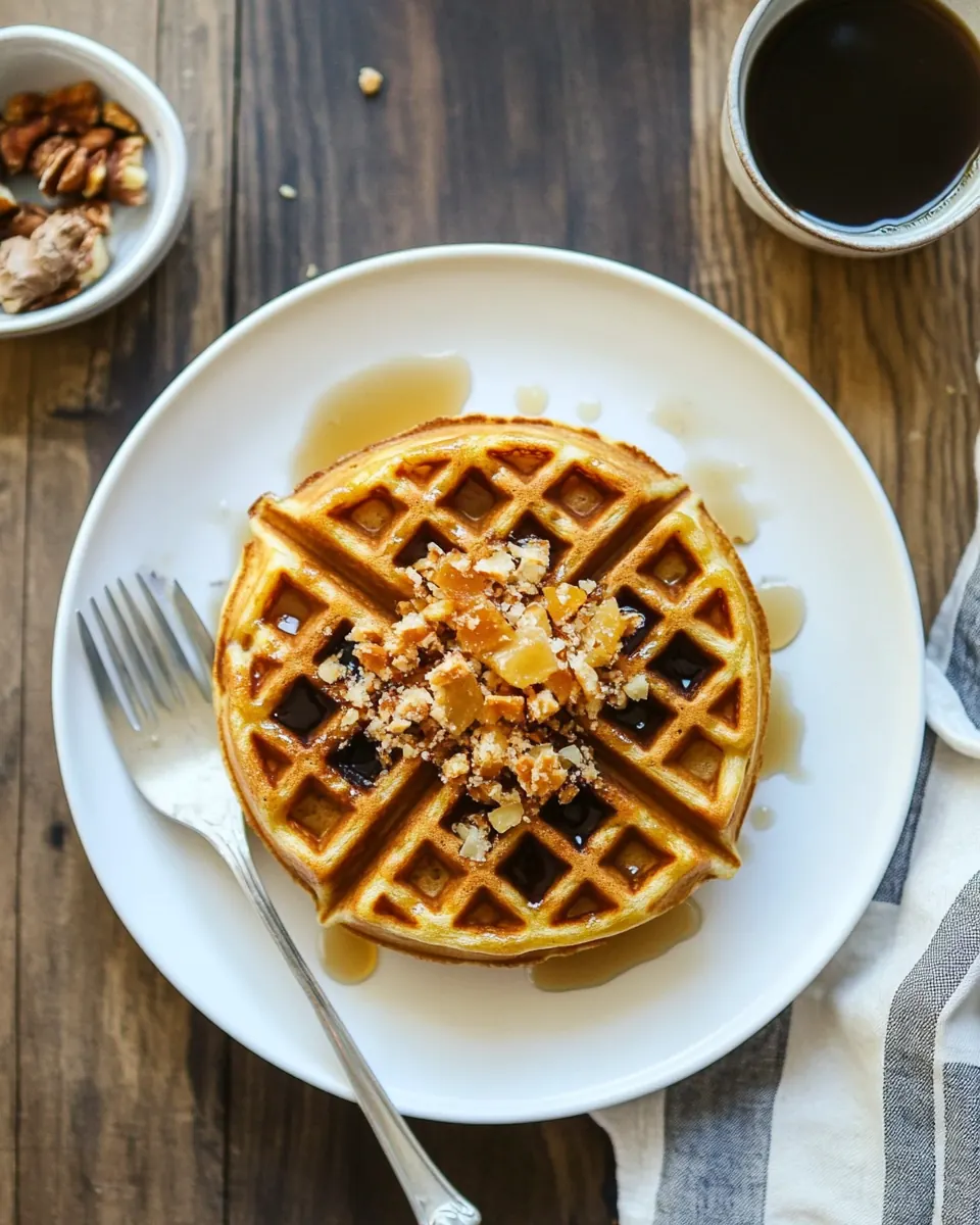 Yeasted Pumpkin Waffles with Candied Ginger