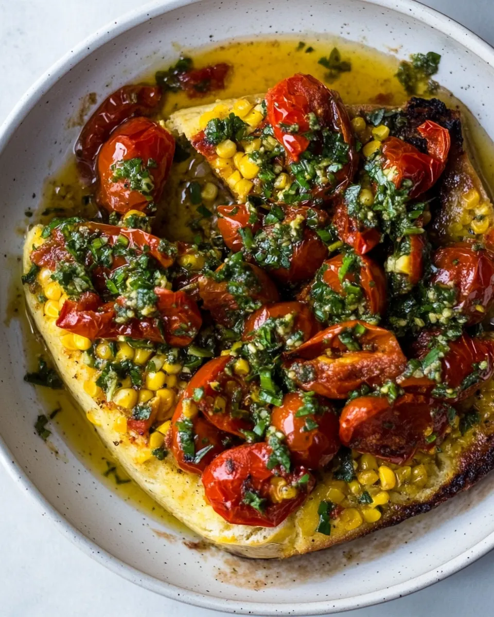 Zaatar Tomatoes with Sweet Corn Bread
