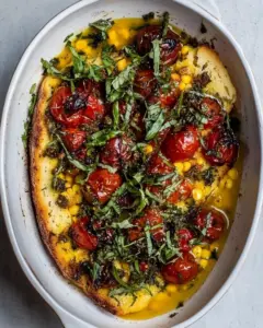 Zaatar Tomatoes with Sweet Corn Bread