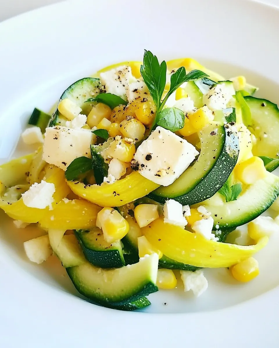 Zucchini Ribbon Salad with Sweet Corn Avocado