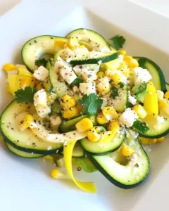 Zucchini Ribbon Salad with Sweet Corn Avocado
